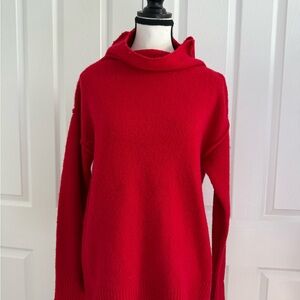John + Jenn Vibrant Red Cowl Neck Sweater